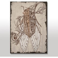 Cakasepetim Ahşap Tablo Android Sinek Desenli