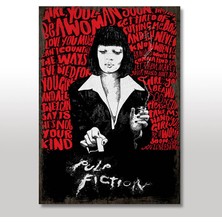 Cakasepetim Ahşap Tablo Pulp Fiction eskitme Desenli