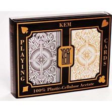 Pusula Oyun % 100 Plastik Kem İskambil Briç Oyun Kartı 2'li Set (Amerika, Black/Gold Desen)