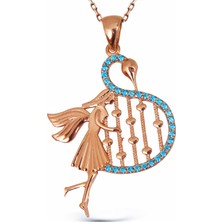 Argentum Concept Zirkon Taşlı Gümüş Arp Çalan Melek Kolye N099501