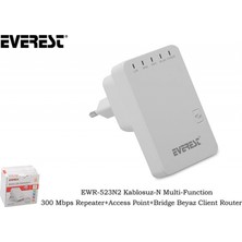 Everest Ewr-523N2 Kablosuz-N Multi-Function 300 Mbps Repeater+Access Point+Bridge Beyaz Client Router