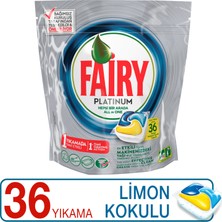 Fairy Platinum Bulaşık Makinesi Deterjanı Kapsülü Limon Kokulu 36 Yıkama