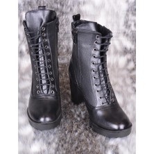Burucline Kadın Cilt Bot Siyah 17-2B565108
