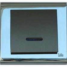 Makel Cellia Işıklı Anahtar Yeşil Kapak Krom Çerçeve