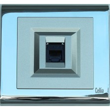 Makel Cellia Nümeris Priz Gümüş Kapak Krom Çerçeve