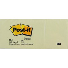 Post-It 3M Post-It Not Kağıdı 38 x 51 mm Sarı 3x100 Yaprak (653)