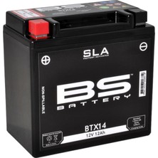 BS Battery Motospartan AKÜ SLA (KURU) BTX14 12V12AH BMW F650 F800 GS K1200R S R1200GS HONDA VT750 1100 1300 C HYOSUNG GT250 650 R KYMCO XCITING 500