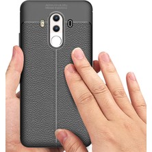 Case 4U Huawei Mate 10 Pro Kılıf Rugan Armor Deri Görünümlü Yüksek Kalite Silikon Niss Lacivert