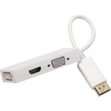 Alfais 5056 Displayport To Hdmi Vga Dvi Çevirici Dönüştürücü Adaptor