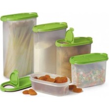 Tupperware Oval Set 5'li Yeşil (Kurubakliyat Saklama Seti) Hasgül