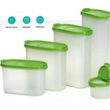 Tupperware Oval Set 5'li Yeşil (Kurubakliyat Saklama Seti) Hasgül