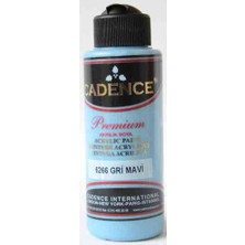 Cadence 120 ml Gri Mavi Akrilik Boya Premium Kalite Yüksek Kapatma Gücü ile Su Bazlı