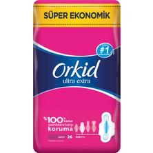 Orkid Ultra Extra Hijyenik Ped Uzun Süper Ekonomik Paket 26 Ped