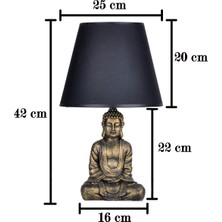 qdec Modern Dizayn Buda Abajur Antrasit Lacivert