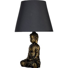 qdec Modern Dizayn Buda Abajur Gold Gri