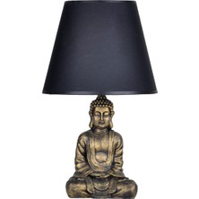 qdec Modern Dizayn Buda Abajur Gold Siyah