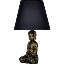 qdec Modern Dizayn Buda Abajur Gold Siyah