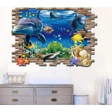 Crystal Kids Deniz ve Yunuslar 3 Boyutlu Çocuk Odası XL PVC Duvar Sticker