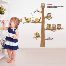 Crystal Kids Ağaç Kuşlar Baykuşlar Çocuk ve Bebek Odası PVC Duvar Sticker