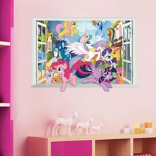 Crystal Kids Pony Midilli 3 Boyutlu Görünüm Bebek ve Çocuk Odası PVC Duvar Sticker