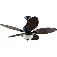 Hunter Caribbean Breeze - 137 Cm. Hasır Kanatlı ve Aydınlatmalı Tavan Vantilatörü