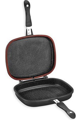 Schafer Kare Double Grill Pan 34 Cm Çift Taraflı Tava-siyah