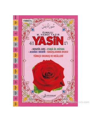41 Yasin Türkçe Okunuş Ve Mealleri - Rahle Boy Pembe Güllü (Kod Fo34)-Elmalılı Muhammed Hamdi Yazır