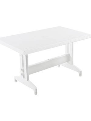 Papatya Prestige Kaliteli Masa Beyaz 70 x 120 4-6 kişilik plastik Balkon veranda bahçe 