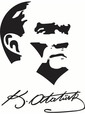 Atatürk Silüeti + İmza - Oto Sticker