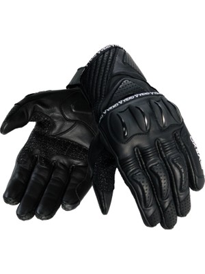 Vexo Chicago Siyah Deri Eldiven Termoplastik Koruma ile Sürtünmeye Karşı Dayanıklı ve Havalandırmalı