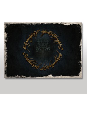 Cakasepetim Ahşap Tablo Yüzüklerin Efendisi Sembol