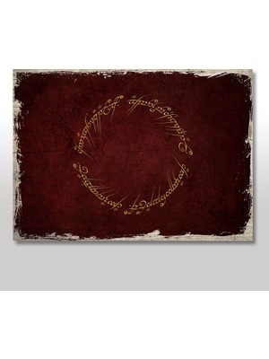 Cakasepetim Ahşap Tablo Kırmızı Yüzüklerin Efendisi Sembol