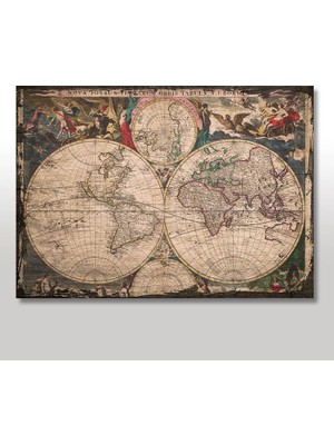 Cakasepetim Ahşap Tablo Mitolojik Dünya Haritası