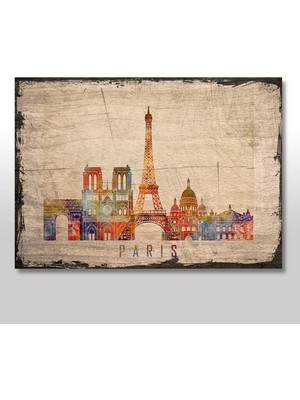 Cakasepetim Ahşap Tablo Minyatür Paris