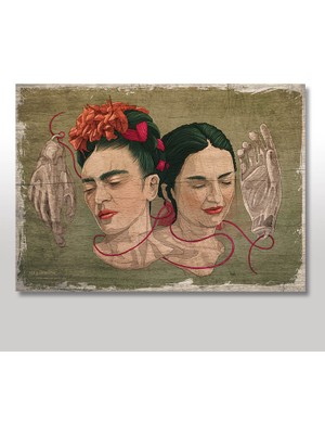 Cakasepetim Ahşap Tablo Eller Frida Kahlo