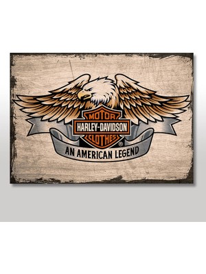 Cakasepetim Ahşap Tablo Harley Davidson Sigesi