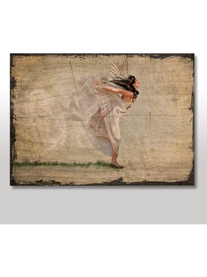 Cakasepetim Ahşap Tablo Melek Kanatlı Kadın