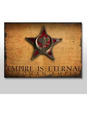 Cakasepetim Ahşap Tablo Yıldız Ay İçinde Osmanlı Tuğrası