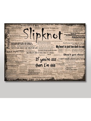 Cakasepetim Ahşap Tablo Slipknot Gazete Küpürü