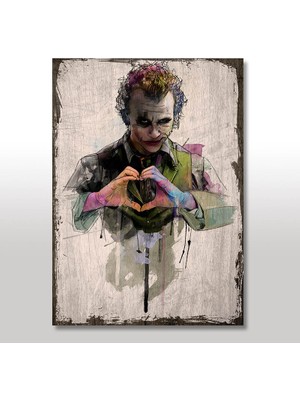 Cakasepetim Ahşap Tablo Joker Kalp Resmi