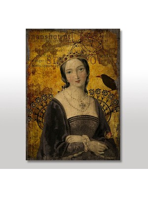 Tablomega Ahşap Tablo Kraliçe Ve Karakarga