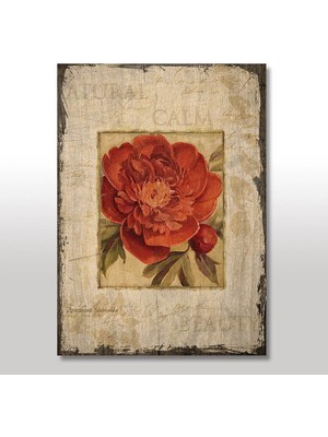 Cakasepetim Ahşap Tablo Tomurcuklu Kırmızı Gül