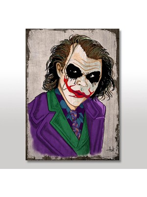 Cakasepetim Ahşap Tablo Kırmızı Dudaklı Joker Resmi