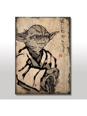 Cakasepetim Ahşap Tablo Starwars Yoda