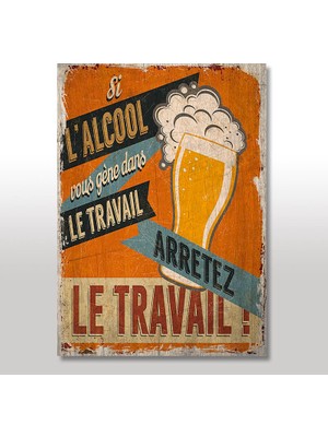 Cakasepetim Ahşap Tablo Seyhatte Alkol Partisi Afişi