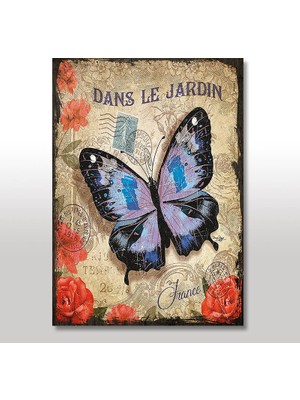 Cakasepetim Ahşap Tablo Mektup Kelebek Gül