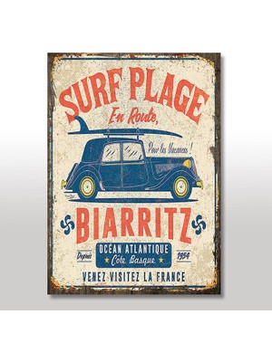 Cakasepetim Ahşap Tablo Atlantik Okyanusunda Sörf İlanı