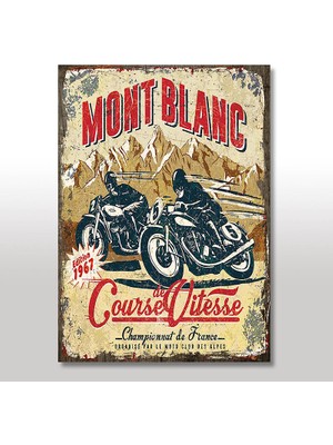 Cakasepetim Ahşap Tablo Mont Blanc Motorsiklet Hız Yarışı