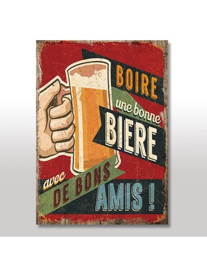 Cakasepetim Ahşap Tablo Biraz İçmeye Davet Afişi Şekilli