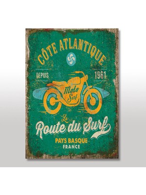 Cakasepetim Ahşap Tablo Motorsiklet Ve Sörs Afişi Tarz